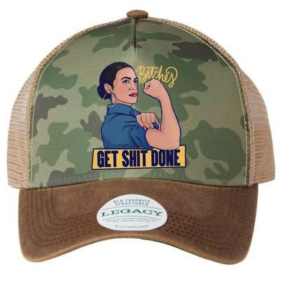Bitches Get Shit Done Aoc Alexandria Ocasio Cortez Gift Legacy Tie Dye Trucker Hat