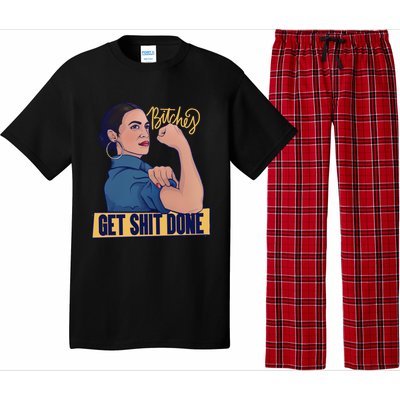 Bitches Get Shit Done Aoc Alexandria Ocasio Cortez Gift Pajama Set