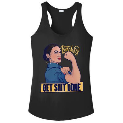 Bitches Get Shit Done Aoc Alexandria Ocasio Cortez Gift Ladies PosiCharge Competitor Racerback Tank