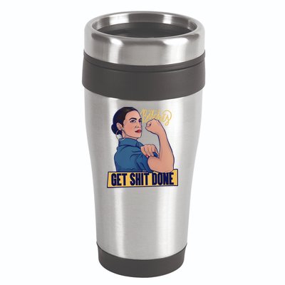Bitches Get Shit Done Aoc Alexandria Ocasio Cortez Gift 16oz Travel Tumbler