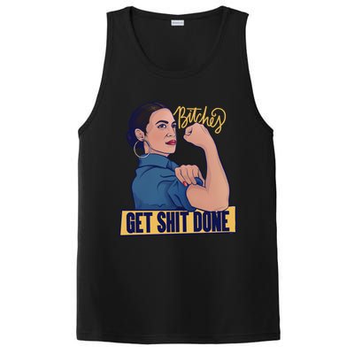 Bitches Get Shit Done Aoc Alexandria Ocasio Cortez Gift PosiCharge Competitor Tank