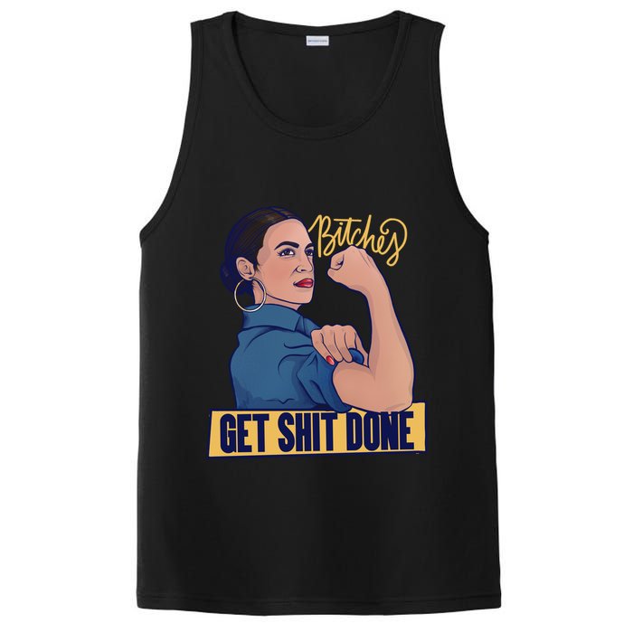 Bitches Get Shit Done Aoc Alexandria Ocasio Cortez Gift PosiCharge Competitor Tank