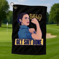 Bitches Get Shit Done Aoc Alexandria Ocasio Cortez Gift Golf Towel