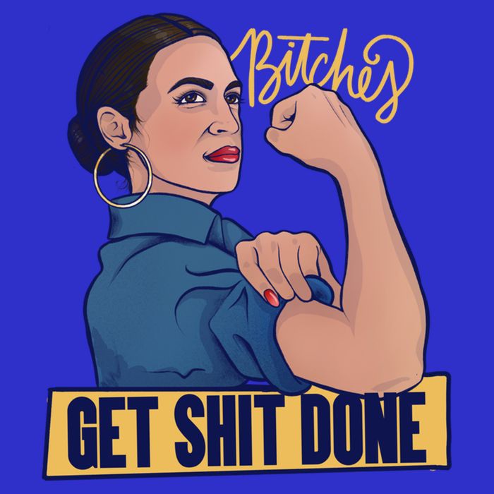 Bitches Get Shit Done Aoc Alexandria Ocasio Cortez Gift Button