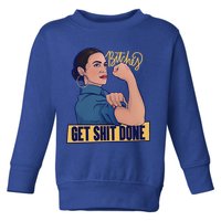 Bitches Get Shit Done Aoc Alexandria Ocasio Cortez Gift Toddler Sweatshirt