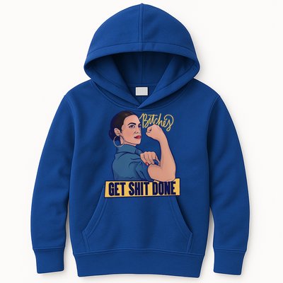 Bitches Get Shit Done Aoc Alexandria Ocasio Cortez Gift Kids Hoodie