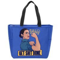 Bitches Get Shit Done Aoc Alexandria Ocasio Cortez Gift Zip Tote Bag