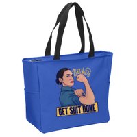 Bitches Get Shit Done Aoc Alexandria Ocasio Cortez Gift Zip Tote Bag