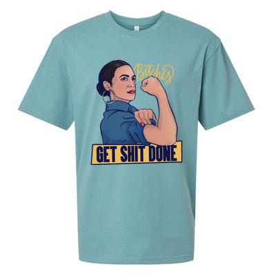 Bitches Get Shit Done Aoc Alexandria Ocasio Cortez Gift Sueded Cloud Jersey T-Shirt