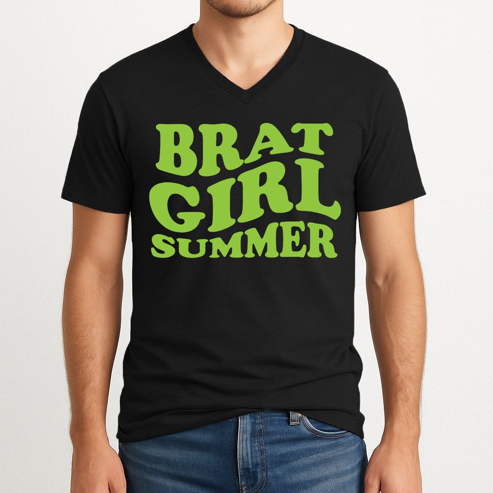 Brat Girl Summer Cute Retro Summer V-Neck T-Shirt