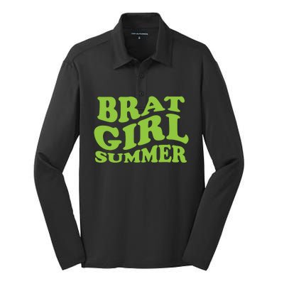 Brat Girl Summer Cute Retro Summer Silk Touch Performance Long Sleeve Polo