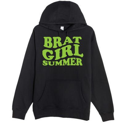 Brat Girl Summer Cute Retro Summer Premium Pullover Hoodie