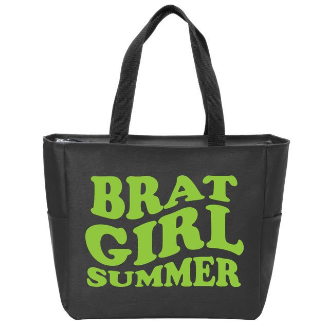 Brat Girl Summer Cute Retro Summer Zip Tote Bag