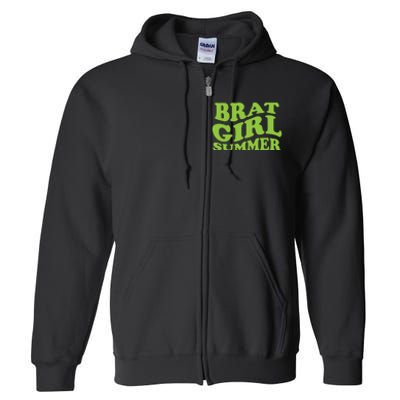 Brat Girl Summer Cute Retro Summer Full Zip Hoodie