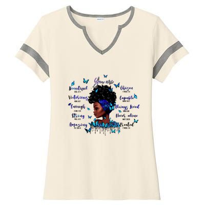 Black God Says I Am Afro Christian Religious Gift Funny Gift Ladies Halftime Notch Neck Tee