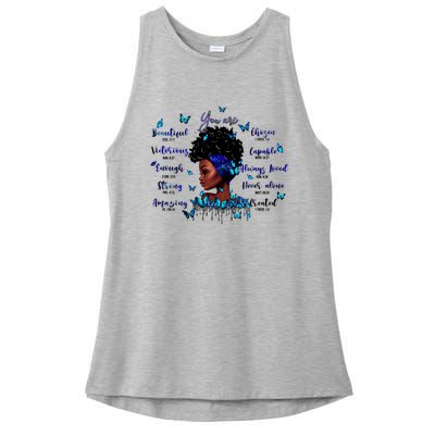 Black God Says I Am Afro Christian Religious Gift Funny Gift Ladies PosiCharge Tri-Blend Wicking Tank