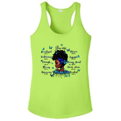 Black God Says I Am Afro Christian Religious Gift Funny Gift Ladies PosiCharge Competitor Racerback Tank