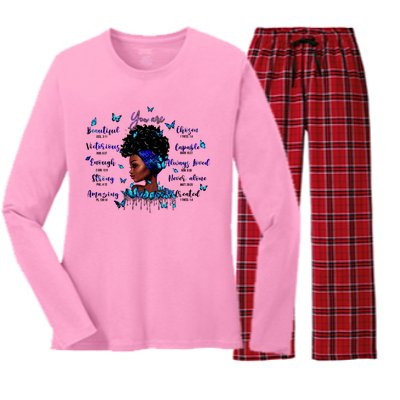 Black God Says I Am Afro Christian Religious Gift Funny Gift Women's Long Sleeve Flannel Pajama Set 