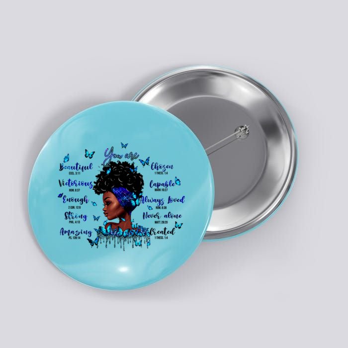 Black God Says I Am Afro Christian Religious Gift Funny Gift Button