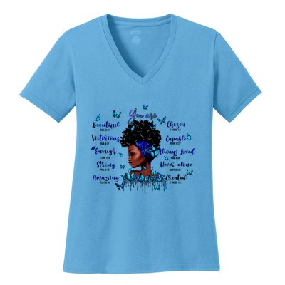 Black God Says I Am Afro Christian Religious Gift Funny Gift Women's V-Neck T-Shirt