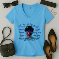 Black God Says I Am Afro Christian Religious Gift Funny Gift Women's V-Neck T-Shirt