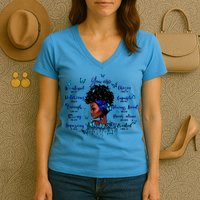 Black God Says I Am Afro Christian Religious Gift Funny Gift Women's V-Neck T-Shirt