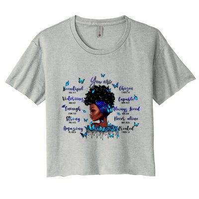 Black God Says I Am Afro Christian Religious Gift Funny Gift Women's Crop Top Tee