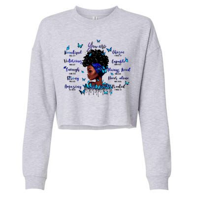 Black God Says I Am Afro Christian Religious Gift Funny Gift Cropped Pullover Crew