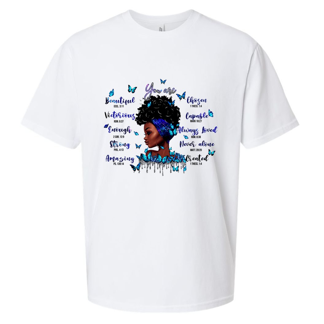 Black God Says I Am Afro Christian Religious Gift Funny Gift Sueded Cloud Jersey T-Shirt