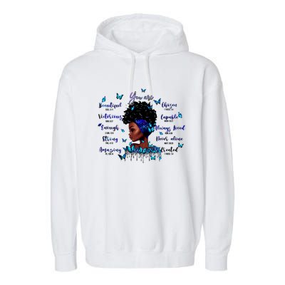 Black God Says I Am Afro Christian Religious Gift Funny Gift Garment-Dyed Fleece Hoodie