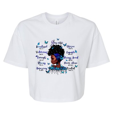 Black God Says I Am Afro Christian Religious Gift Funny Gift Bella+Canvas Jersey Crop Tee