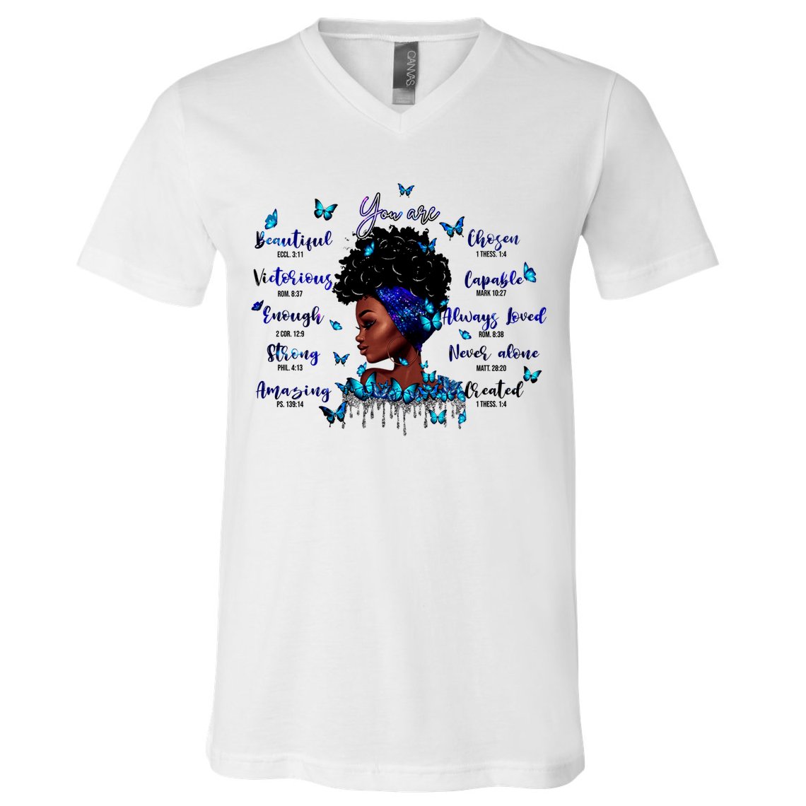 Black God Says I Am Afro Christian Religious Gift Funny Gift V-Neck T-Shirt