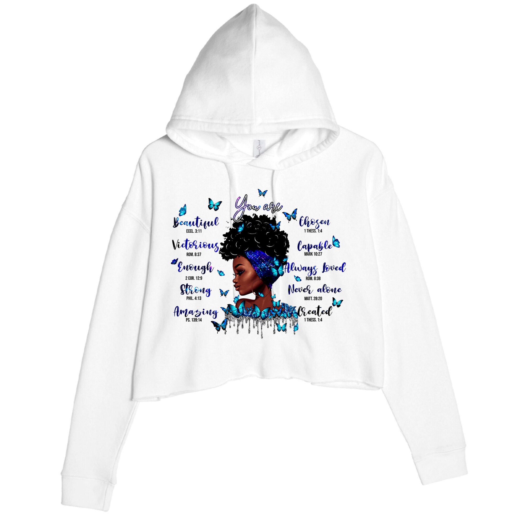 Black God Says I Am Afro Christian Religious Gift Funny Gift Crop Fleece Hoodie