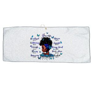 Black God Says I Am Afro Christian Religious Gift Funny Gift Large Microfiber Waffle Golf Towel