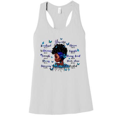 Black God Says I Am Afro Christian Religious Gift Funny Gift Women's Racerback Tank