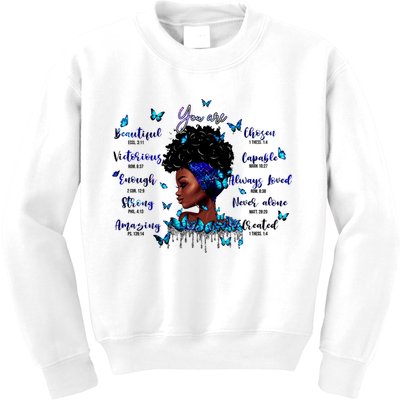 Black God Says I Am Afro Christian Religious Gift Funny Gift Kids Sweatshirt