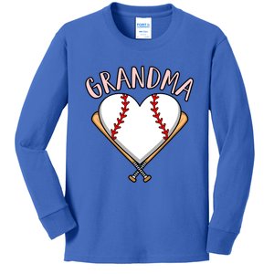 Baseball Grandma Sports Player Lover Coach Graphic Great Gift Kids Long Sleeve Shirt