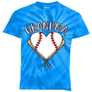 Baseball Grandma Sports Player Lover Coach Graphic Great Gift Kids Tie-Dye T-Shirt