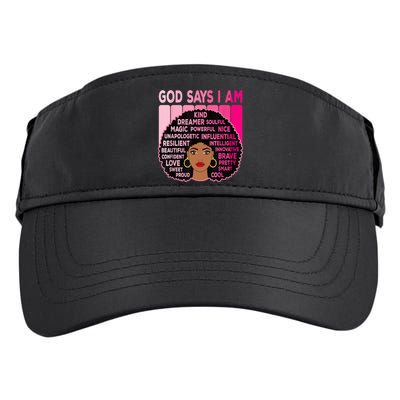 Black God Says I Am Black Melanin History Month Pride Great Gift Adult Drive Performance Visor