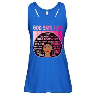 Black God Says I Am Black Melanin History Month Pride Great Gift Ladies Essential Flowy Tank