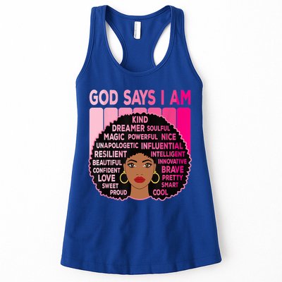 Black God Says I Am Black Melanin History Month Pride Great Gift Womens Tank Top