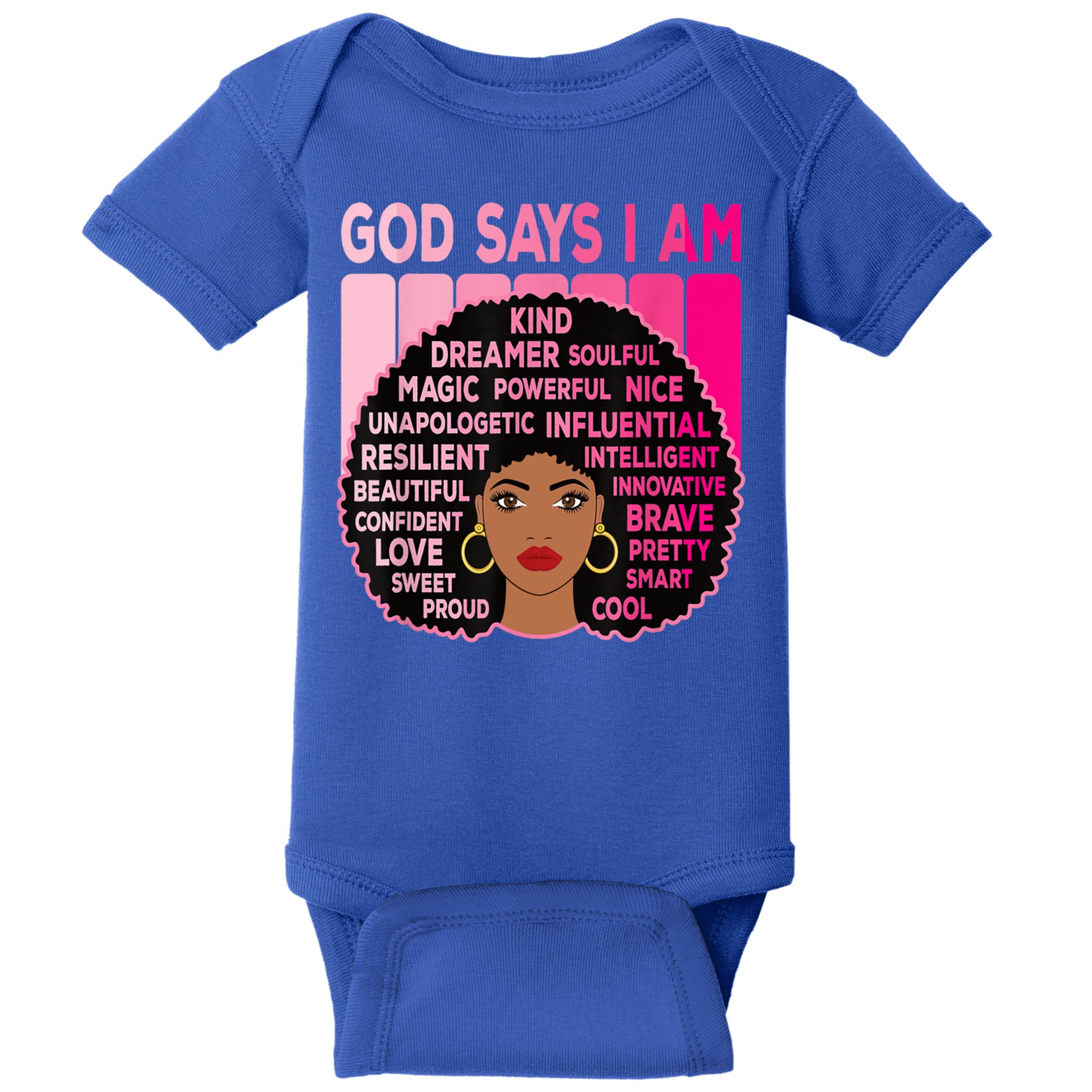 Black God Says I Am Black Melanin History Month Pride Great Gift Baby Bodysuit