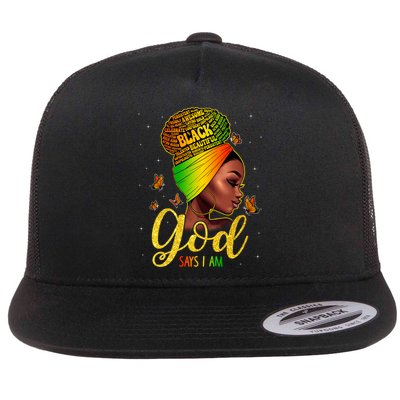Black God Says I Am Juneteenth Black History Month Blm Gift Flatbill Hat