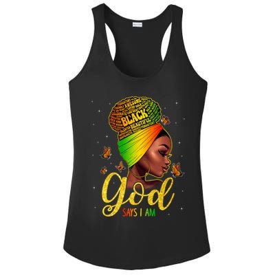 Black God Says I Am Juneteenth Black History Month Blm Gift Ladies PosiCharge Competitor Racerback Tank