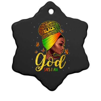 Black God Says I Am Juneteenth Black History Month Blm Gift Ceramic Star Ornament