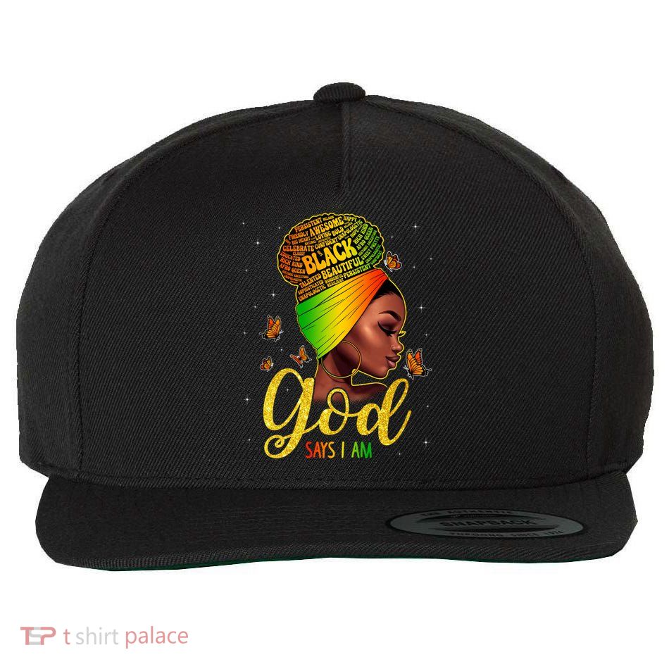 Black God Says I Am Juneteenth Black History Month Blm Gift Wool Snapback Cap