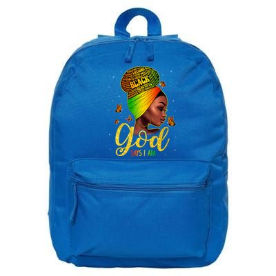 Black God Says I Am Juneteenth Black History Month Blm Gift 16 in Basic Backpack