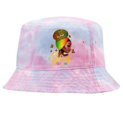 Black God Says I Am Juneteenth Black History Month Blm Gift Tie-Dyed Bucket Hat