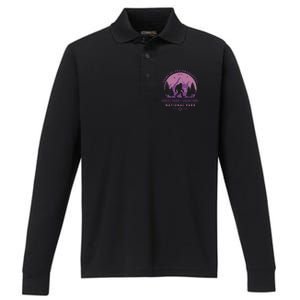 Bigfoot Great Smoky Mountain Wilderness Sasquatch Gift Performance Long Sleeve Polo