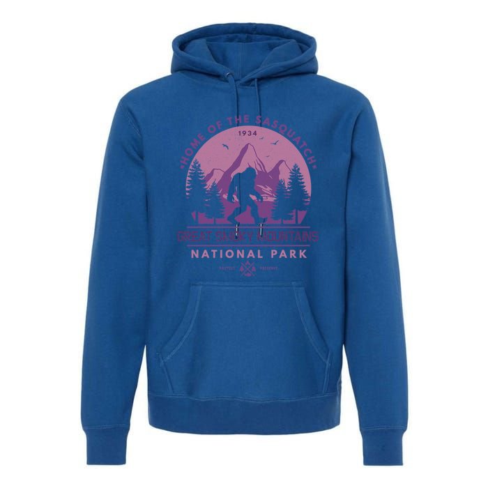 Bigfoot Great Smoky Mountain Wilderness Sasquatch Gift Premium Hoodie